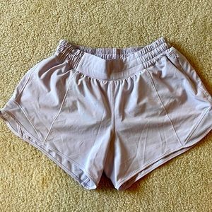 Lululemon Hotty Hot shorts 4 inch in light purple/lavender. Size 6